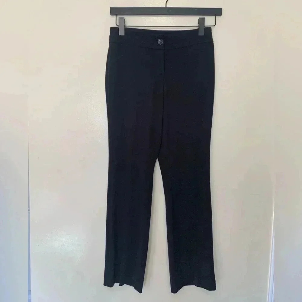 Laura Petite Four season black boot cut dress pants with stretch
